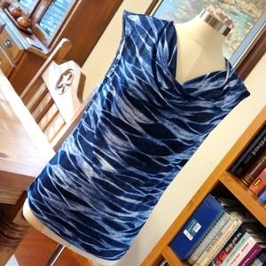 Michael Kors L Blouse blue and white EUC